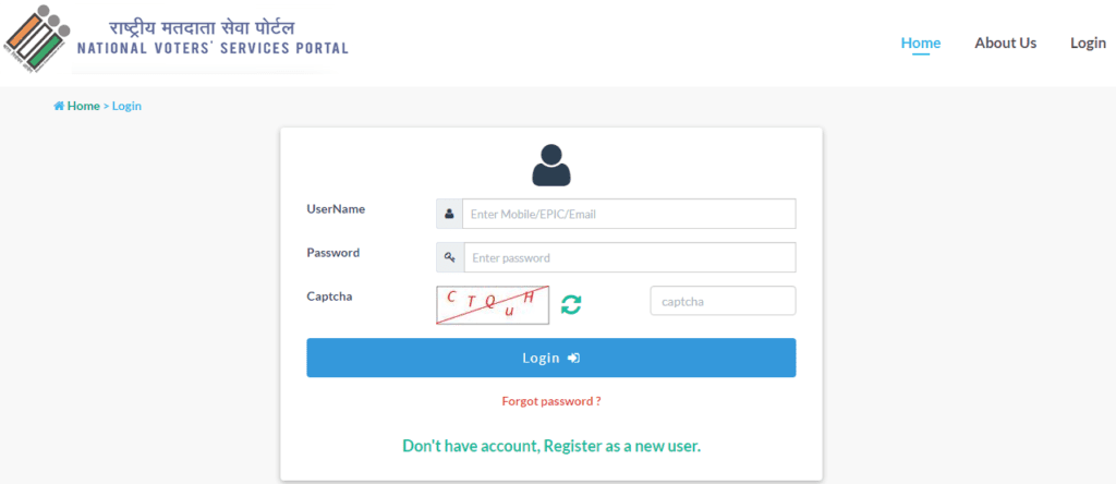 NVSP Portal Login Procedure