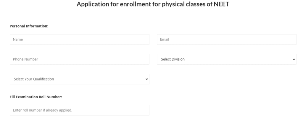 Application Form Enrollment