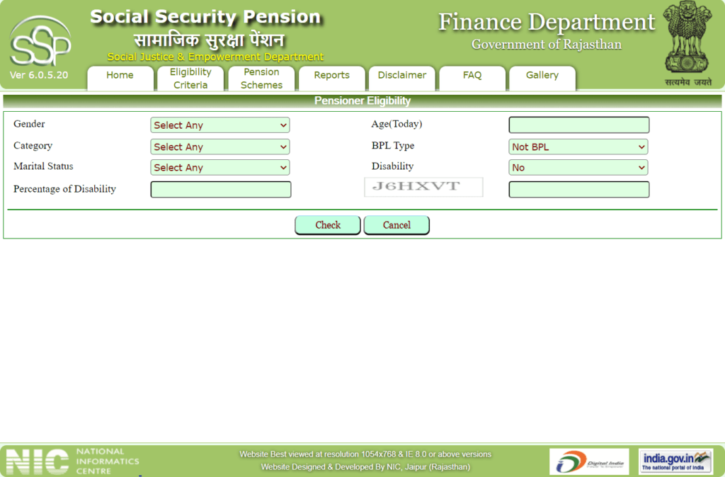 Check Pensioner Eligibility By Criteria
