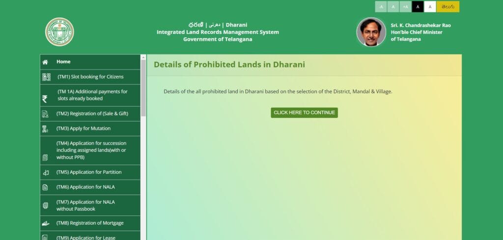Dharani Telangana Prohibited Areas