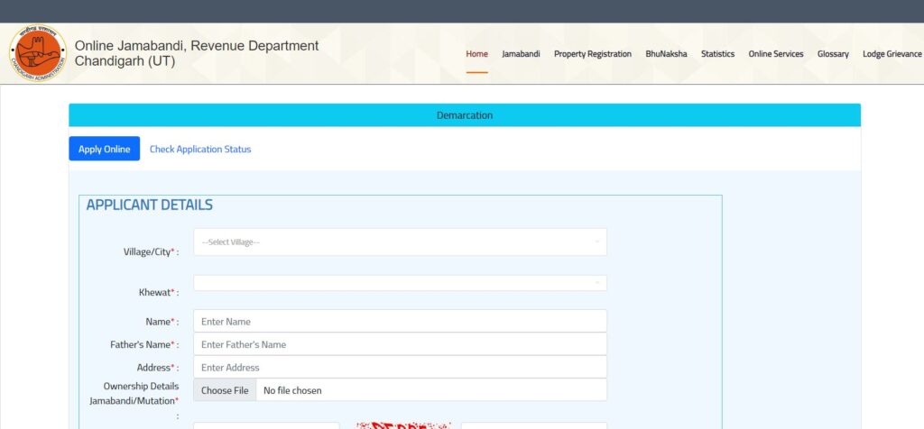 Chandigarh Land Records Apply For Demarcation